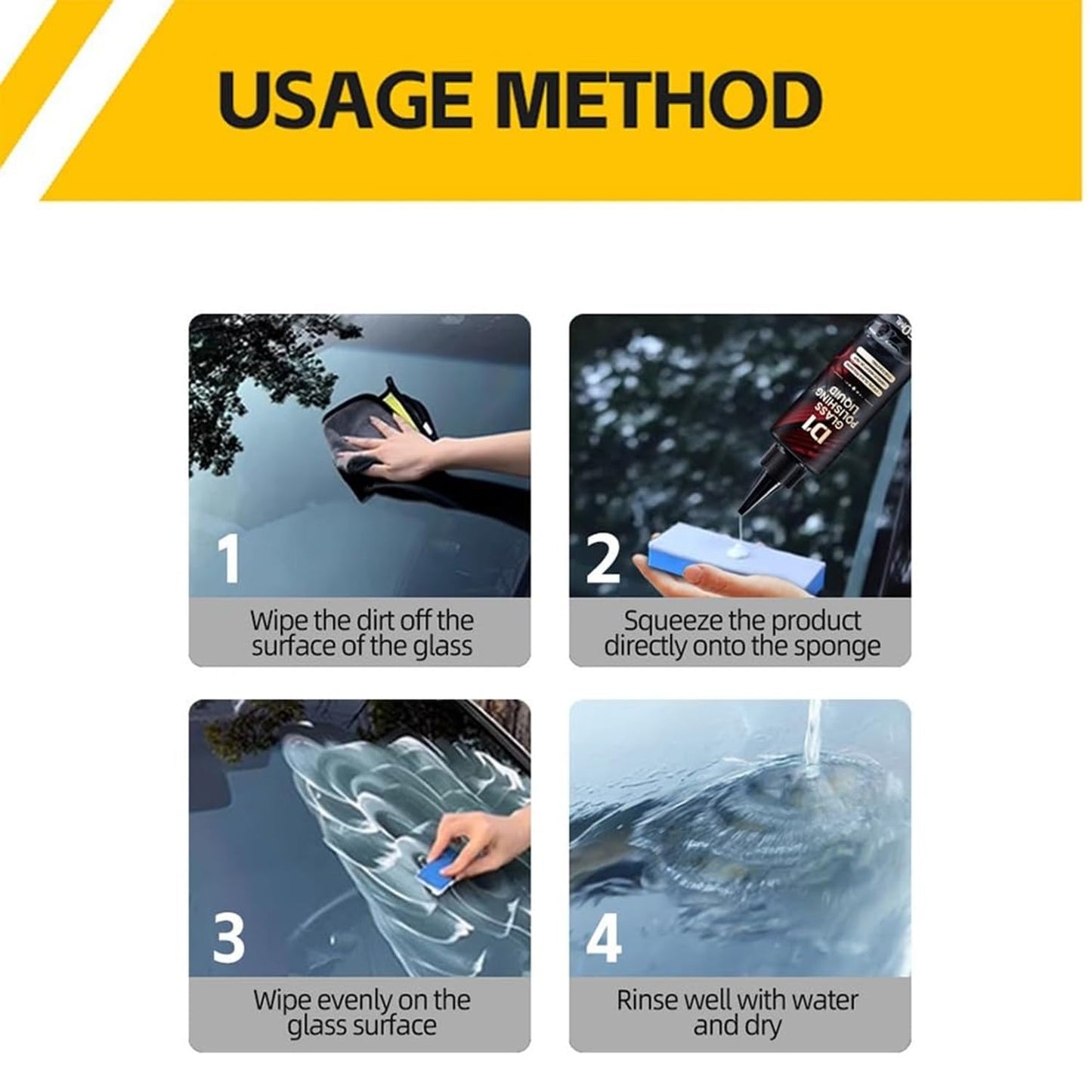 D1 Glass Polishing Liquid Glass Car Polish Pack of 3