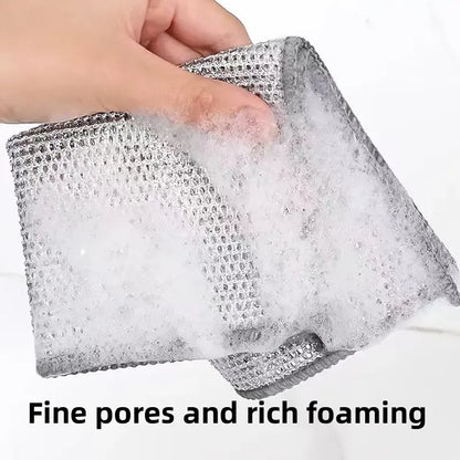 Wet Dry Non-Scratch Wire Dishcloth, Reusable Kitchen Cleaning Rag