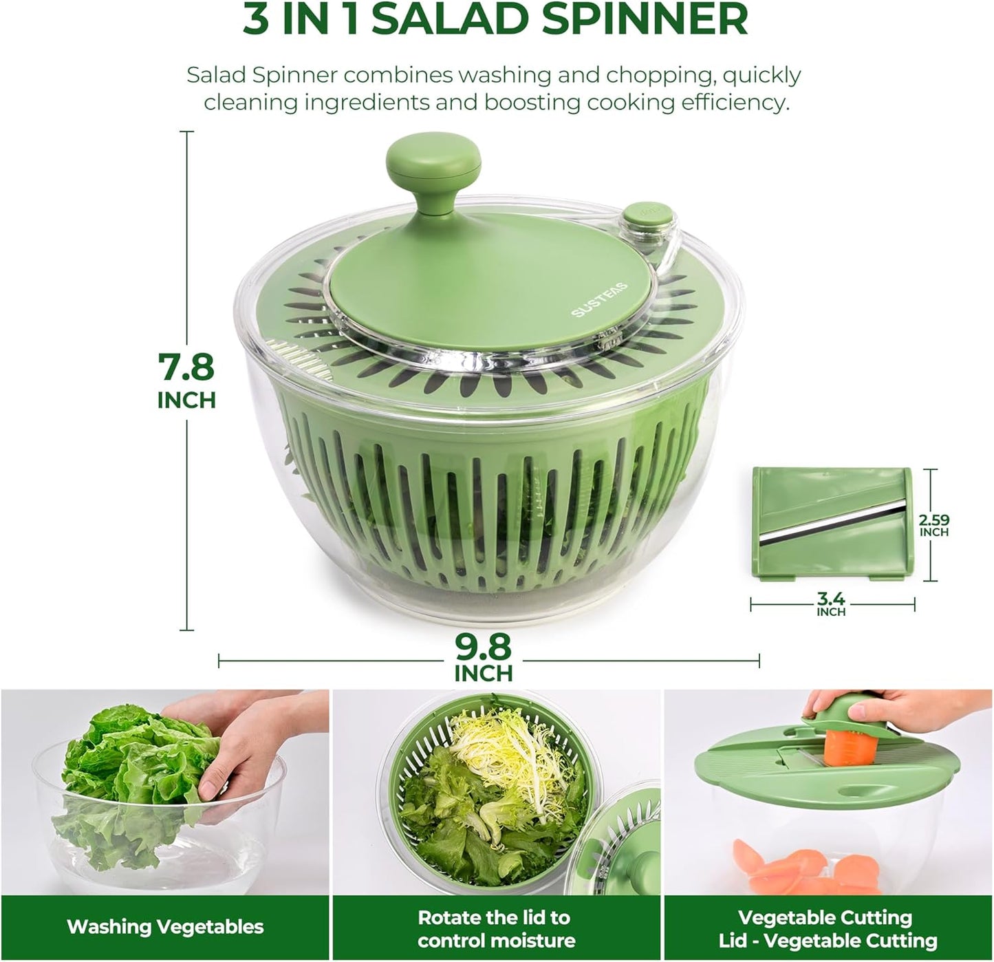 FreshSpin™ 5-in-1 Salad Spinner Pro