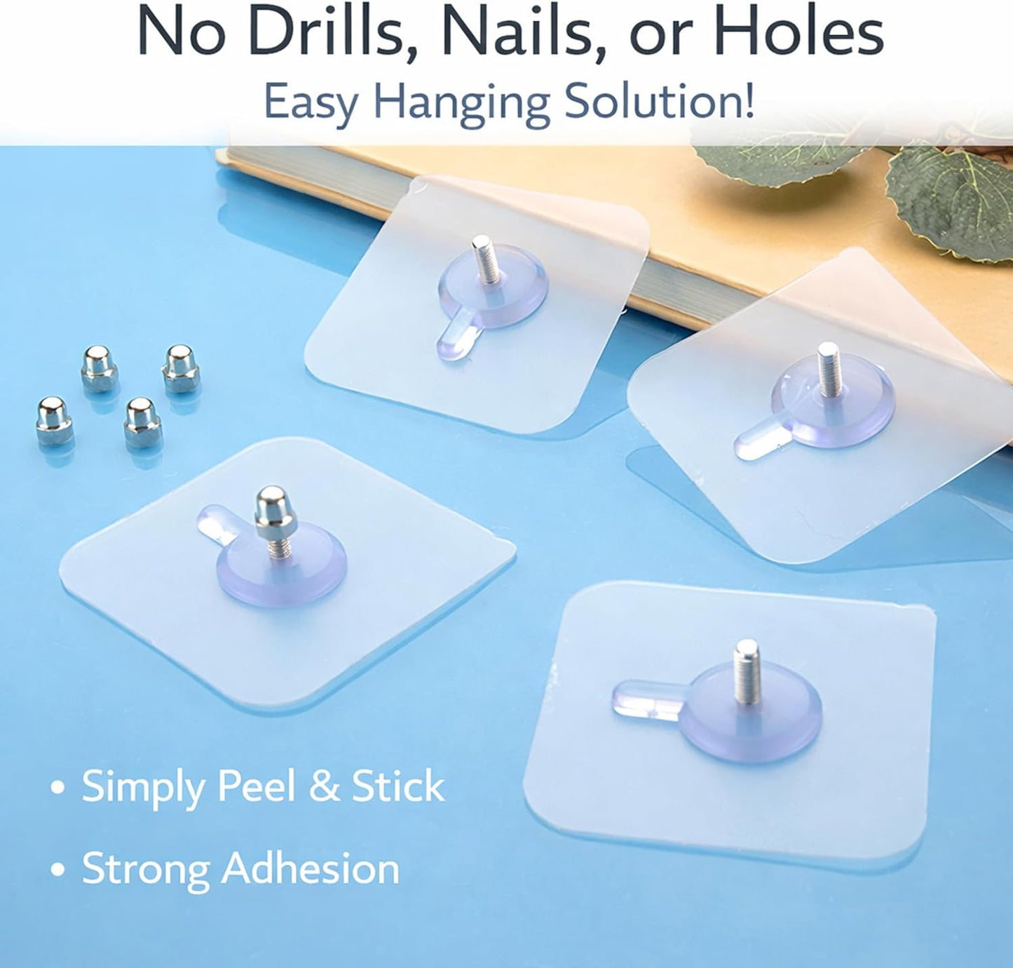 Drill Free Adhesive Hooks 50 Packs