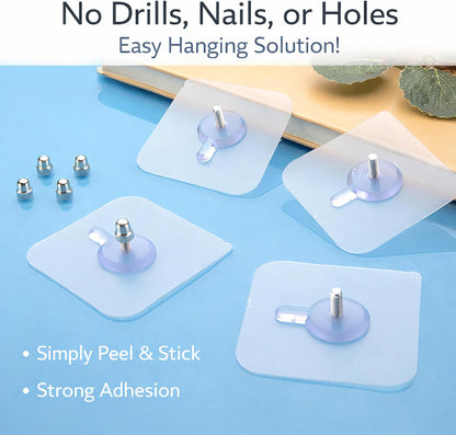 Drill Free Adhesive Hooks 50 Packs