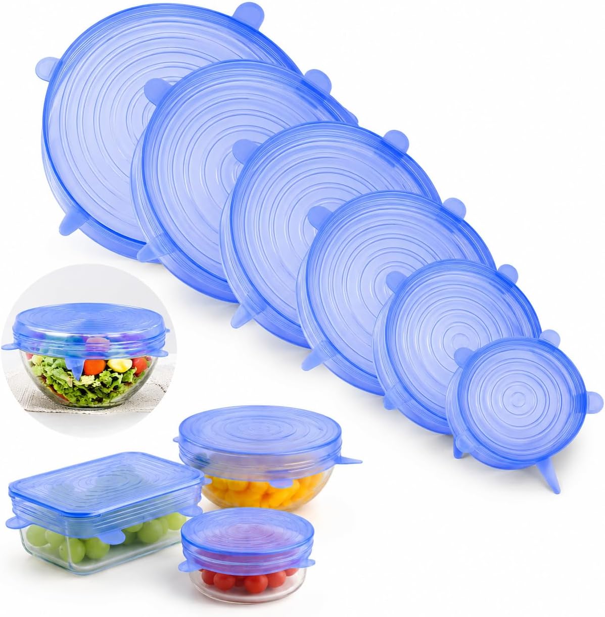 Reusable Silicone Stretch Lids Set Of Silicone Fresh-keeping Covers
