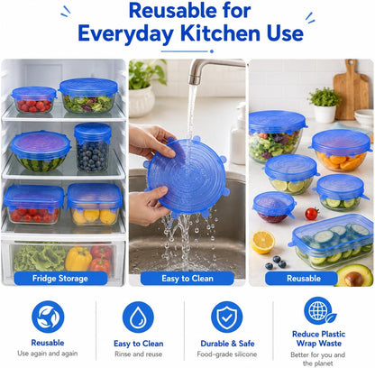 Reusable Silicone Stretch Lids Set Of Silicone Fresh-keeping Covers