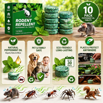 🦟 50% OFF NOW!🔇 🟢 Natural Peppermint Rodent Repellent Tablets