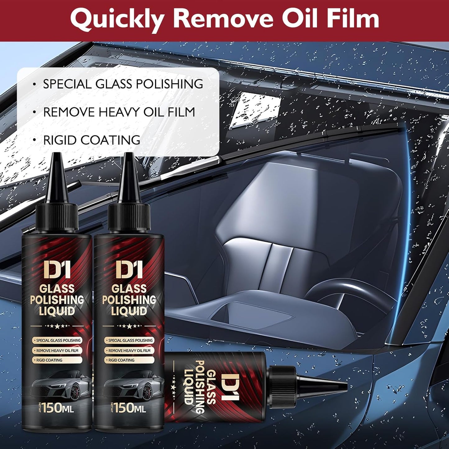 D1 Glass Polishing Liquid Glass Car Polish  Pack of 3