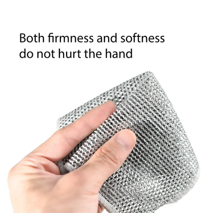 Wet Dry Non-Scratch Wire Dishcloth, Reusable Kitchen Cleaning Rag