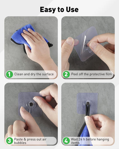 Drill Free Adhesive Hooks 50 Packs