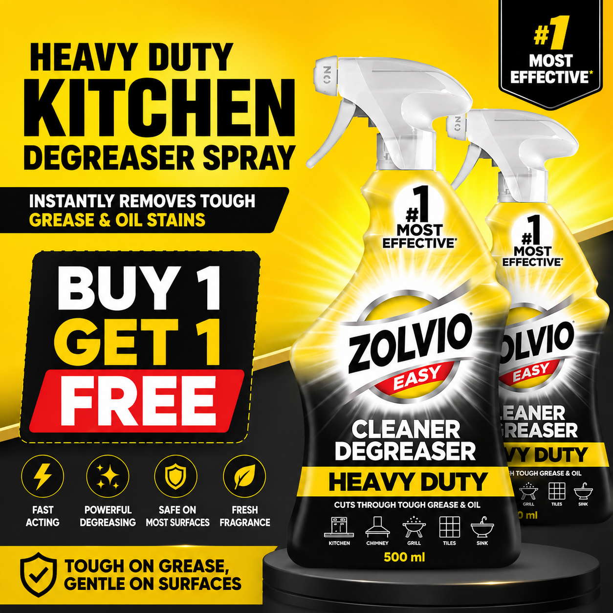 ZOLVIO EASY™ Heavy Duty Kitchen Degreaser Spray | Buy 1 Get 1 FREE