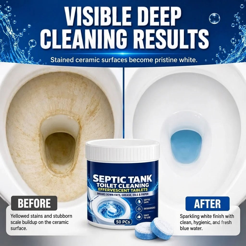 Septic Tank Safe Toilet Cleaning Effervescent Tablets