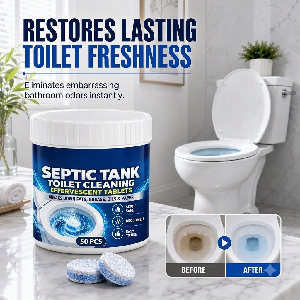 Septic Tank Safe Toilet Cleaning Effervescent Tablets