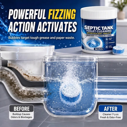 Septic Tank Safe Toilet Cleaning Effervescent Tablets