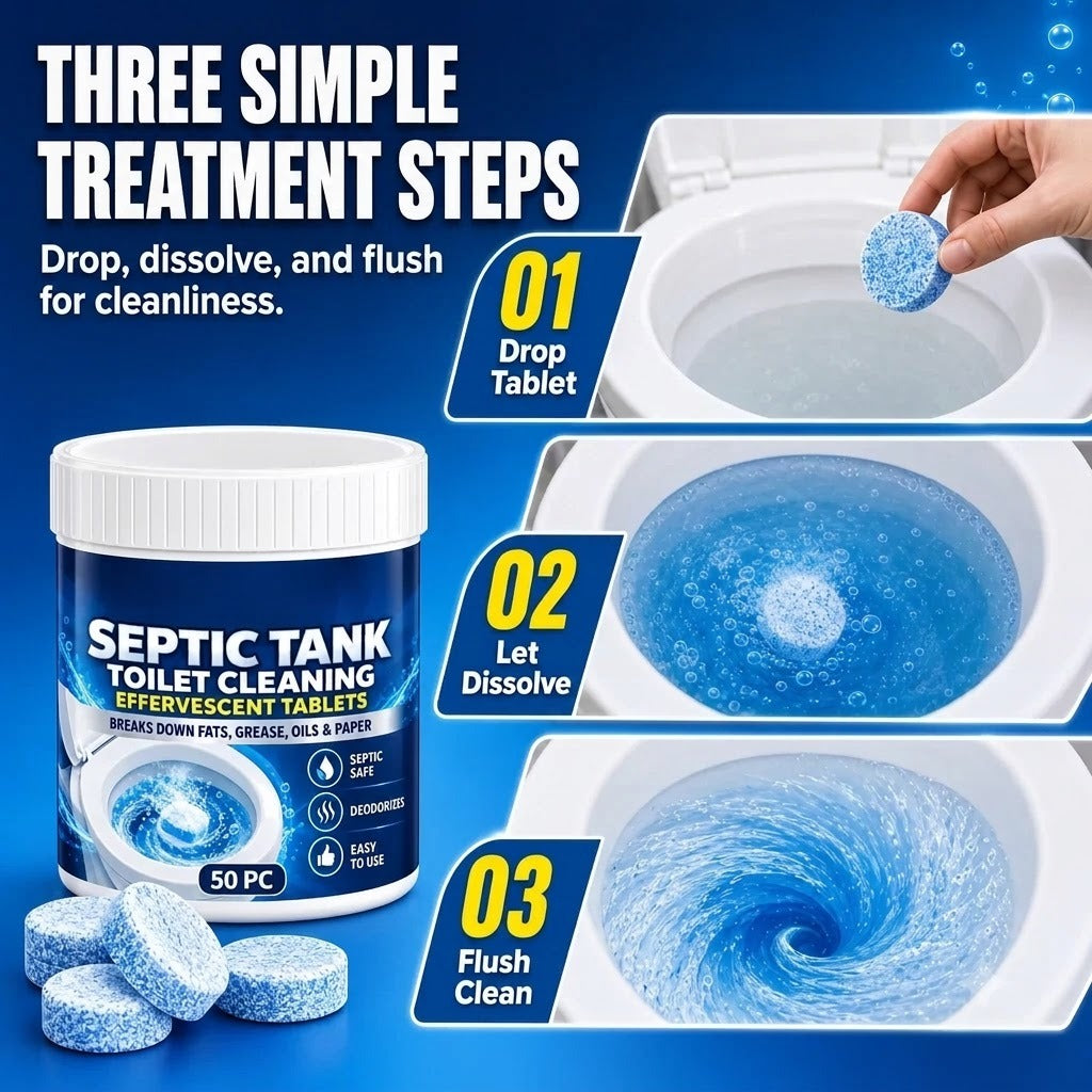 Septic Tank Safe Toilet Cleaning Effervescent Tablets