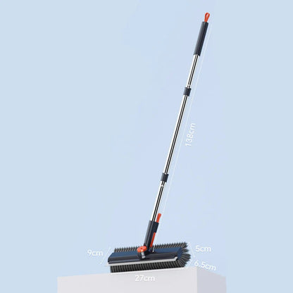 3-in-1 Floor Scrub Brush with Long Handle – Heavy-Duty Stiff Bristles for Bathroom, Kitchen, Patio & More 🧽✨