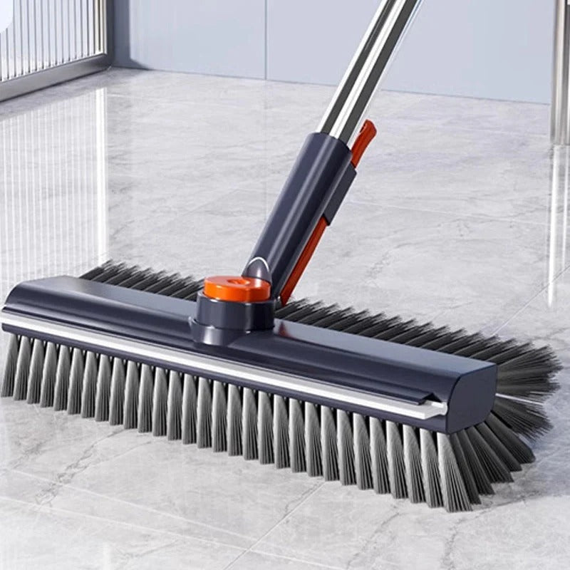 3-in-1 Floor Scrub Brush with Long Handle – Heavy-Duty Stiff Bristles for Bathroom, Kitchen, Patio & More 🧽✨