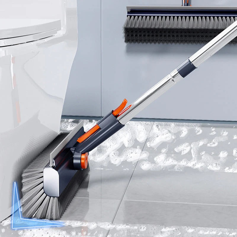 3-in-1 Floor Scrub Brush with Long Handle – Heavy-Duty Stiff Bristles for Bathroom, Kitchen, Patio & More 🧽✨
