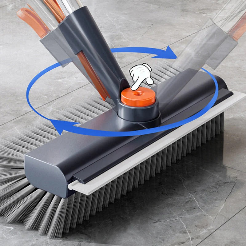 3-in-1 Floor Scrub Brush with Long Handle – Heavy-Duty Stiff Bristles for Bathroom, Kitchen, Patio & More 🧽✨