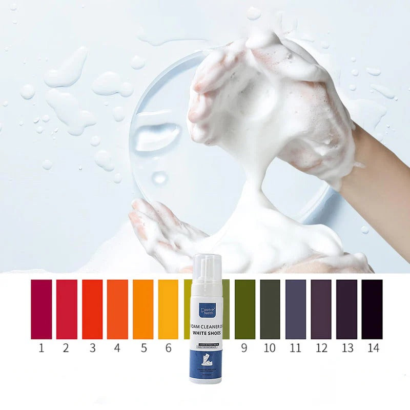 Powerful foam cleaner for white shoes