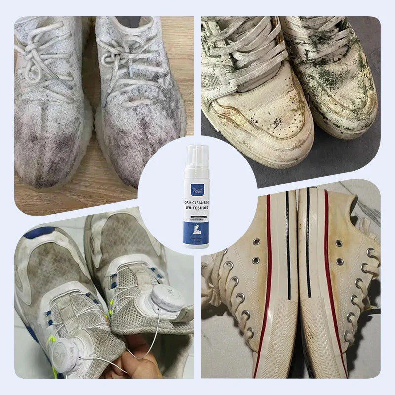 Powerful foam cleaner for white shoes