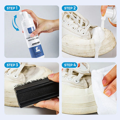 Powerful foam cleaner for white shoes