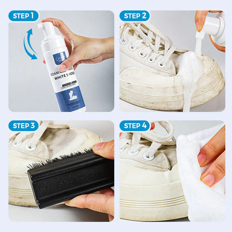 Powerful foam cleaner for white shoes