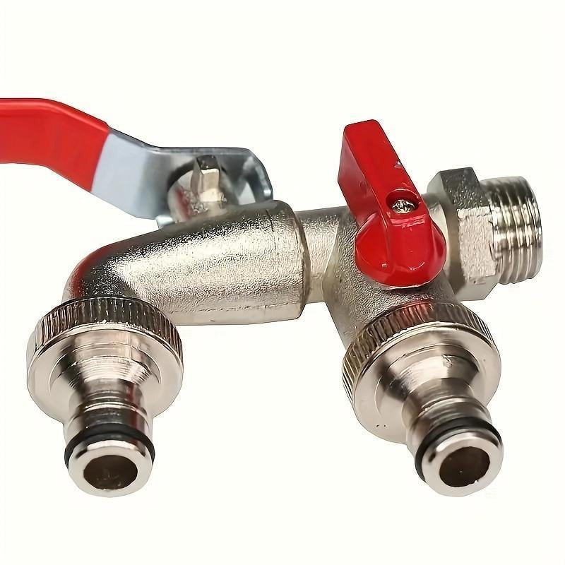 Double Outlet Garden Faucet – Independent Valves, Heavy-Duty & Easy Install