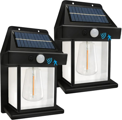 Solar Wall Lantern with 3 Lighting Modes and IP65 Waterproof