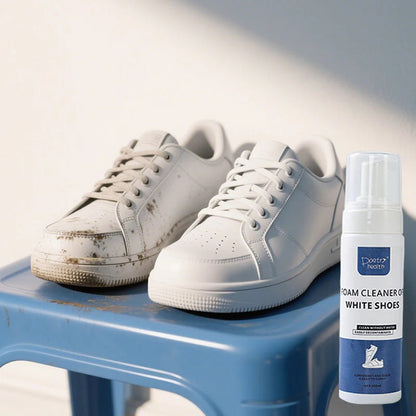 Powerful foam cleaner for white shoes