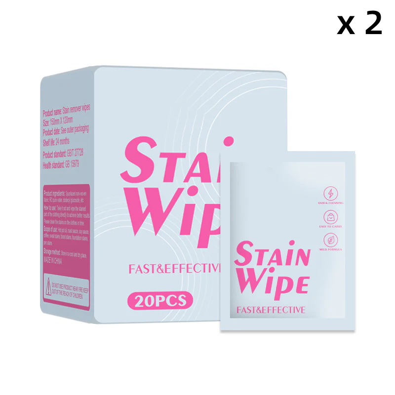 Portable stain remover wipes