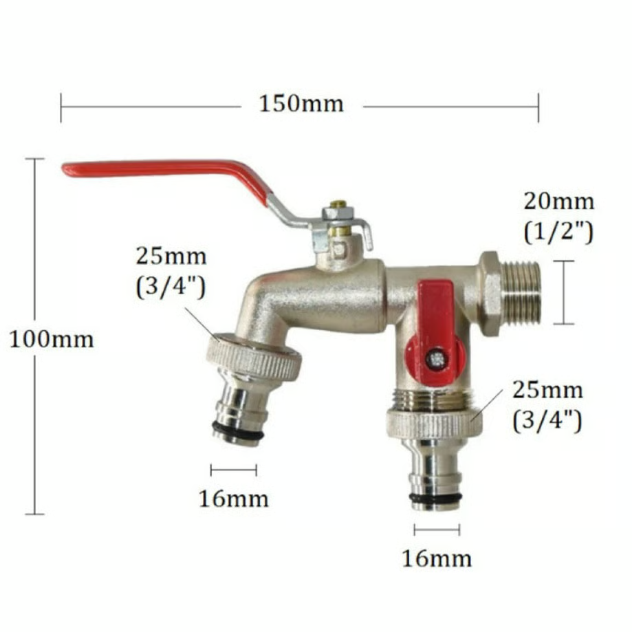 Double Outlet Garden Faucet – Independent Valves, Heavy-Duty & Easy Install