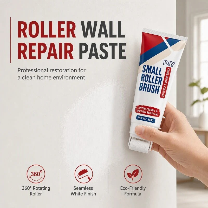 Waterproof Wall Repair Paste with Integrated Small Roller Brush
