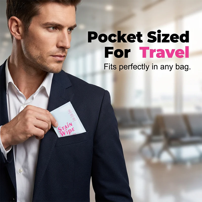 Portable stain remover wipes