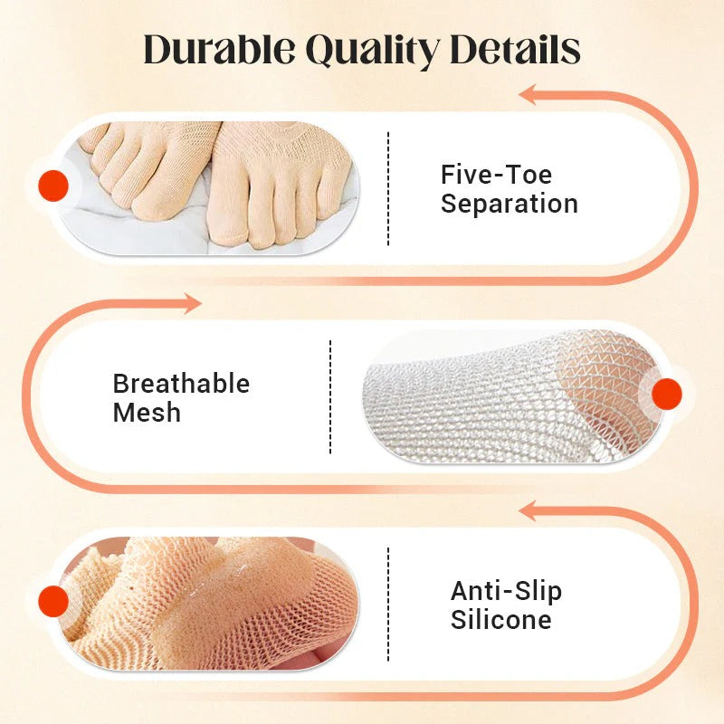 Orthopedic Invisible Toe Socks | Summer Five-Toe Shallow Socks 3 PACK